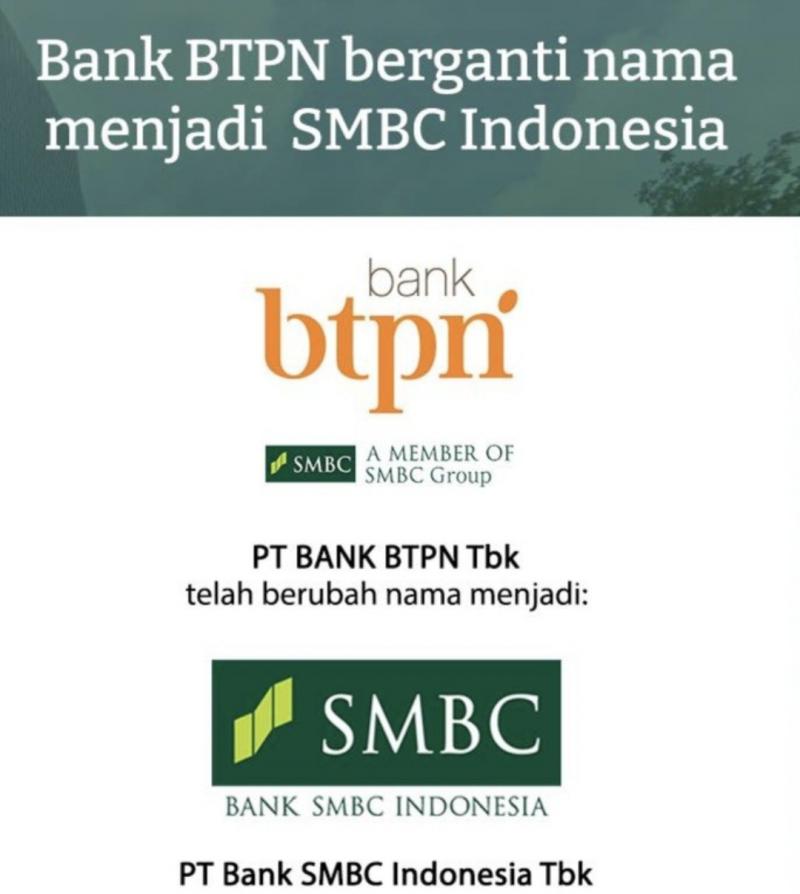 BTPN Umumkan Ubah Nama Jadi Bank SMBC Indonesia