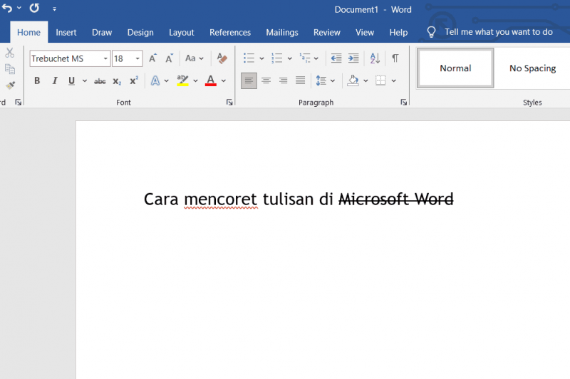 2 Cara Mencoret Tulisan di Word, Tutorial Strikethrough dan Double Strikethrough