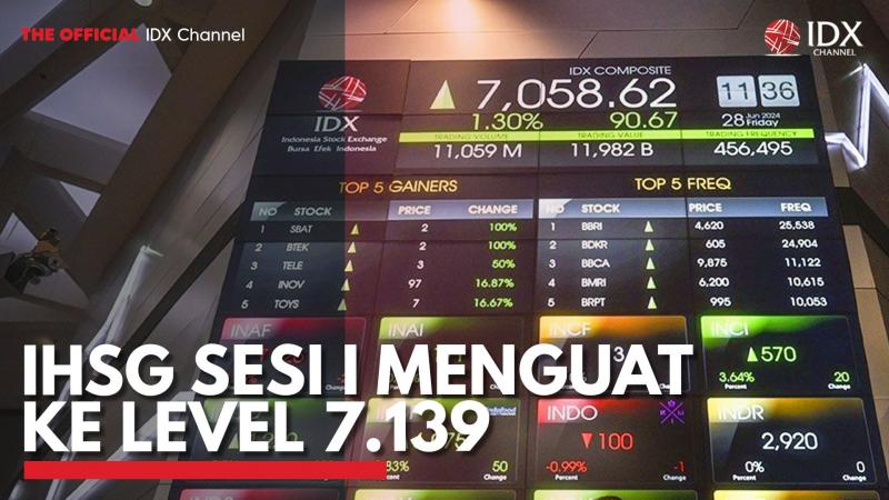 IHSG Sesi I Menguat ke Level 7.139. (Sumber : IDX Channel)