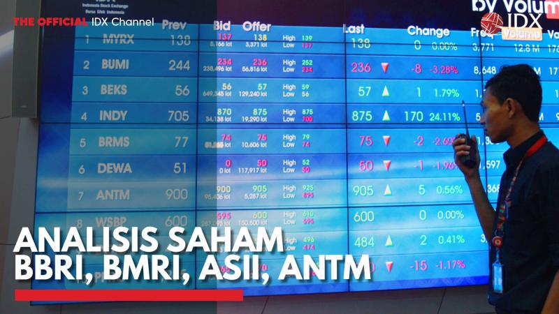 Analisis Saham BBRI, BMRI, ASII, ANTM. (Sumber : IDX Channel)