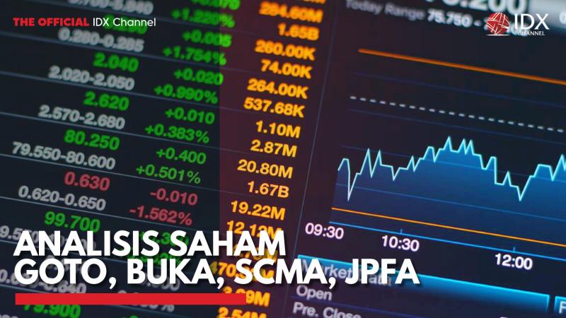 Analisis Saham GOTO, BUKA, SCMA, JPFA. (Sumber : IDX Channel)