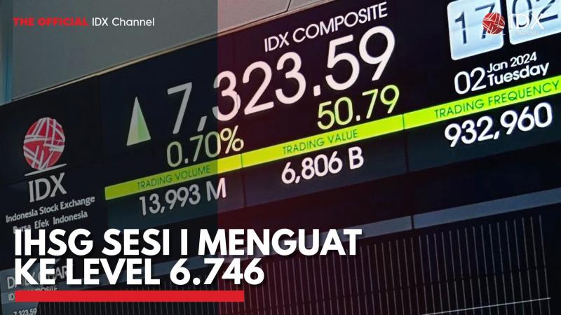 IHSG Sesi I Menguat ke Level 6.746. (Sumber : IDX Channel)
