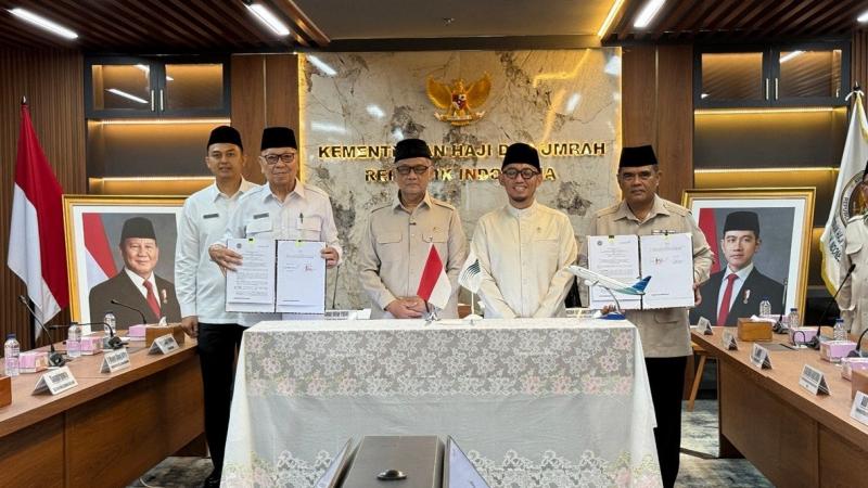 Garuda (GIAA) Teken Kontrak Operasional Penerbangan Haji 2026-2028