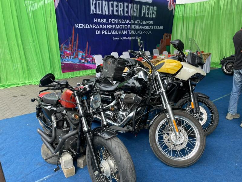 Lima Unit Harley Davidson Selundupan di Priok Ditetapkan sebagai Barang Dikuasai Negara
